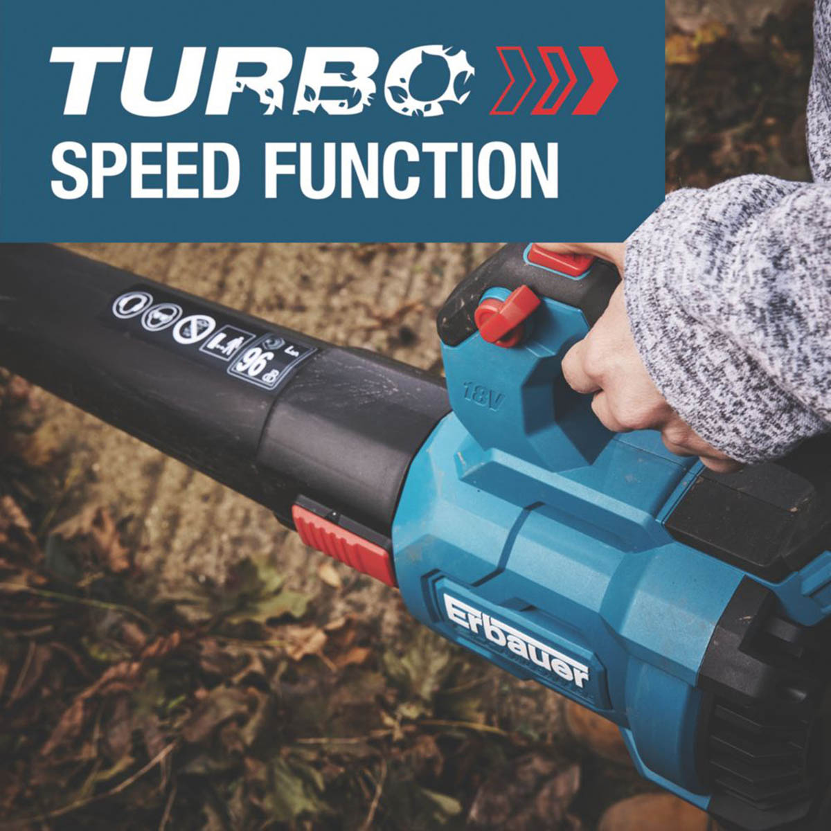 Erbauer Leaf Blower Cordless 36V 4.0/8.0Ah Li-Ion ERT1028GBL Garden Snow Dust - Image 6