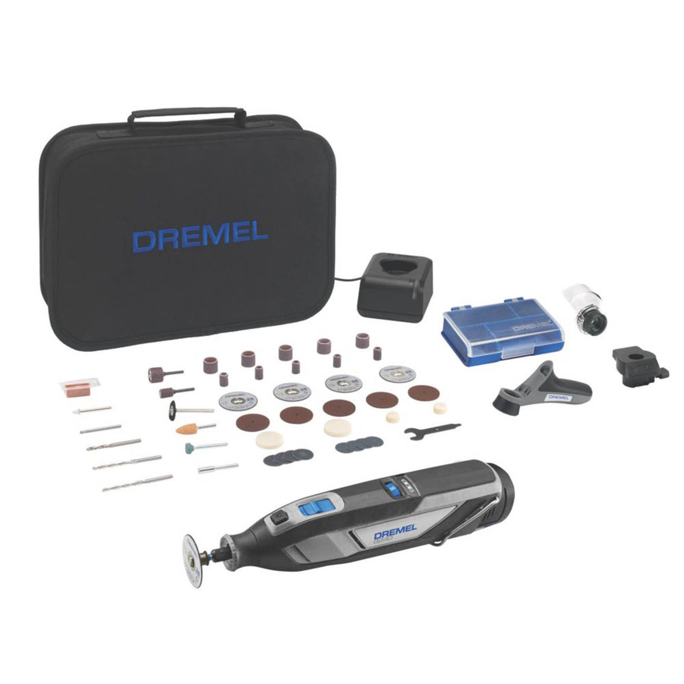 Dremel F0138240JG 12V 1 x 2.0Ah Li-Ion   Cordless Multi-Tool with Accessories 46 Piece Set - Image 1