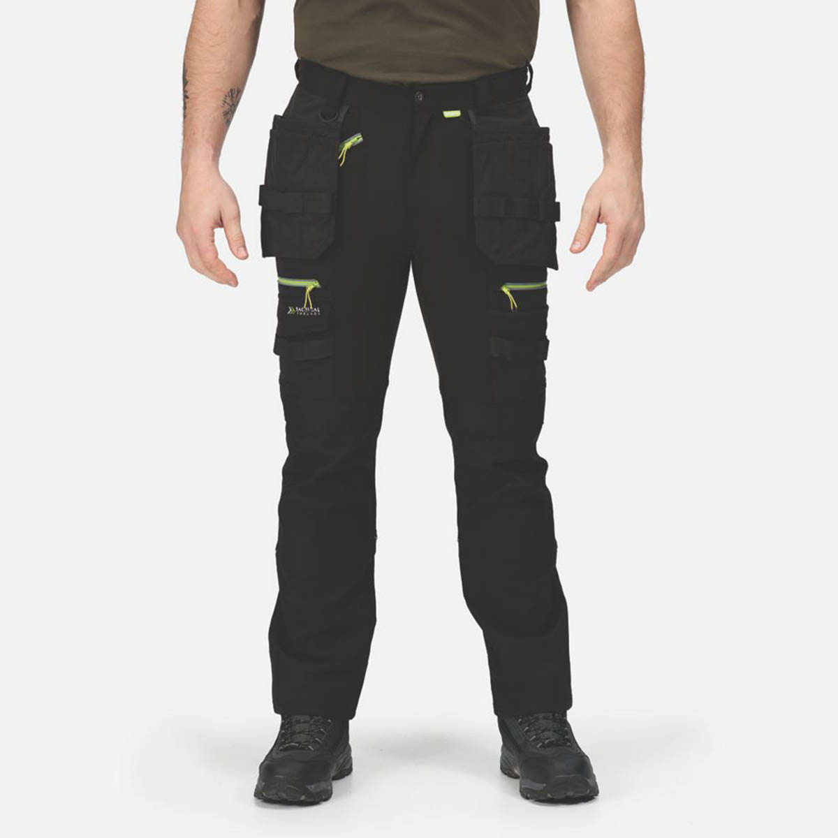 Regatta Work Trousers Mens Classic Fit Black Stretch Multi Pockets Cargo 44W 29L - Image 3