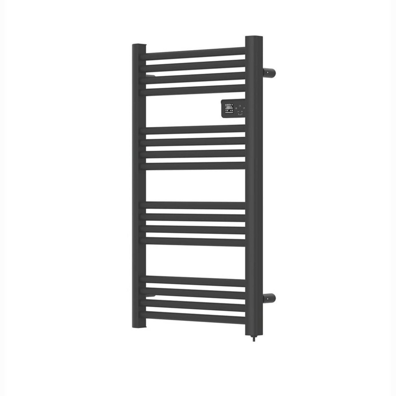 Flomasta Electric Towel Radiator Black Flat 960mm x 540mm 1706BTU - Image 1