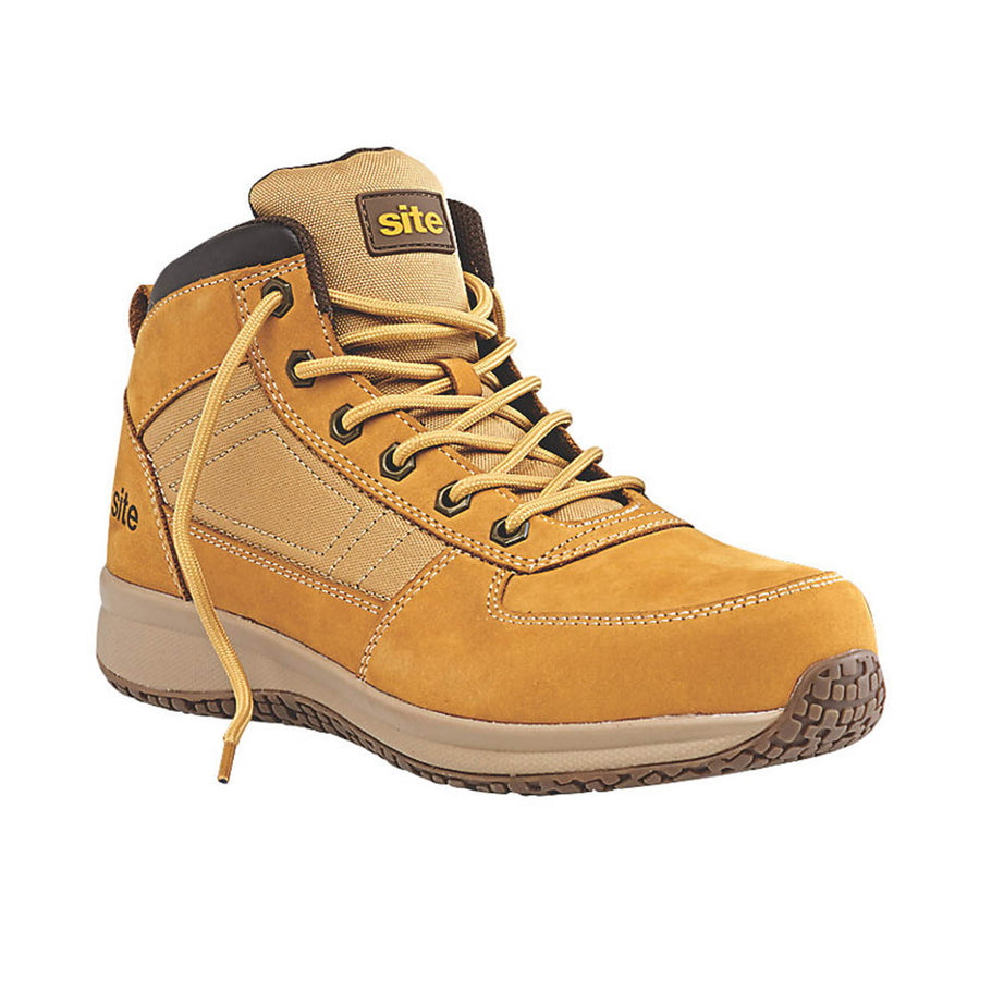 Site Safety Trainer Boots Mens Wide Fit Brown Lightweight Steel Toe Size 11 - Image 1