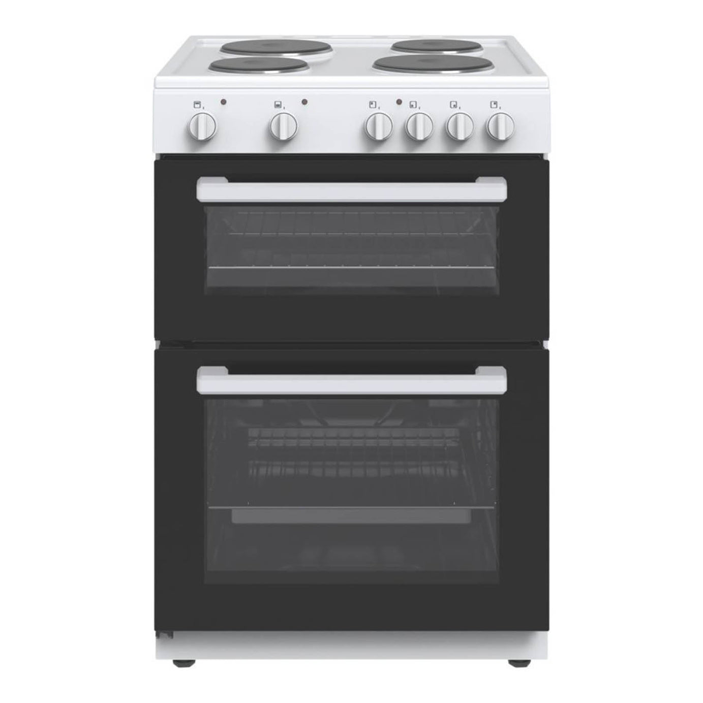 Conventional Oven And 4 Solid Plate Hob White 60cm Freestanding Kitchen - Image 1
