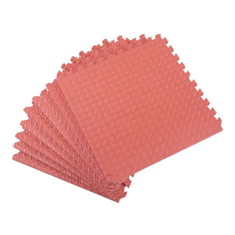Interlocking Floor Tiles Red Anti Slip Heavy Duty Garage 60x60cm Pack Of 8 - Image 1