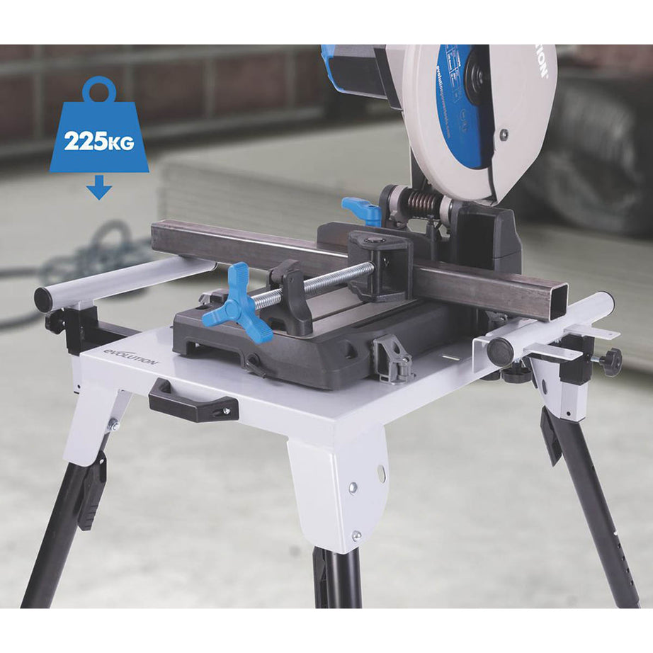 Evolution Chop Saw Stand Universal  225kg Max. Load Capacity Adjustable Height - Image 2