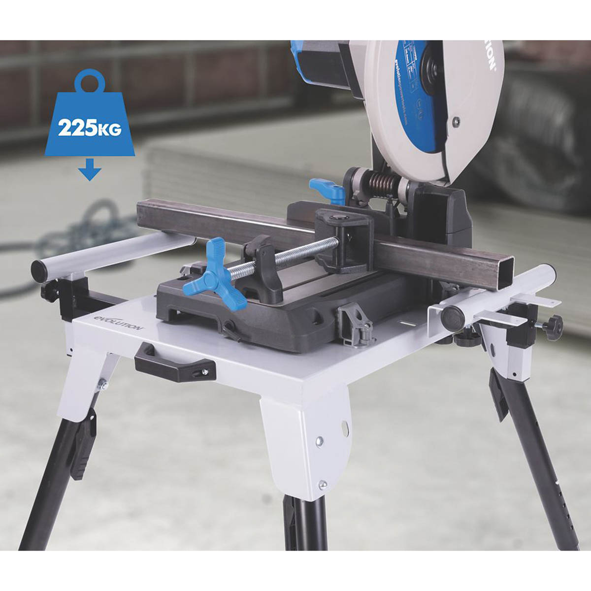 Evolution Chop Saw Stand Universal  225kg Max. Load Capacity Adjustable Height - Image 2