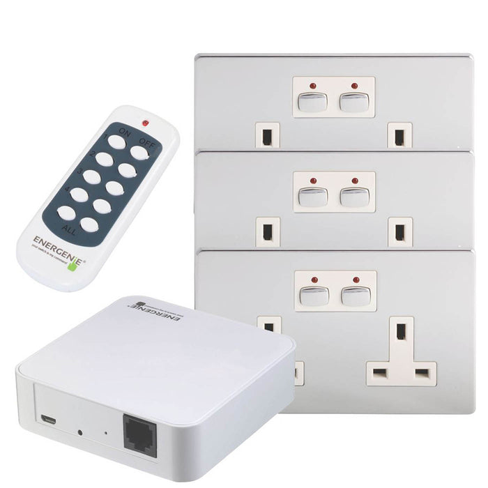 Plug Socket Smart Switched WiFi Timer 13A 2-Gang SP Bundle Brushed Chrome - Image 1