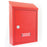 Letter Post Box Red Wall Powder-Coated Steel Compact With Nameplate 2 Keys - Image 2