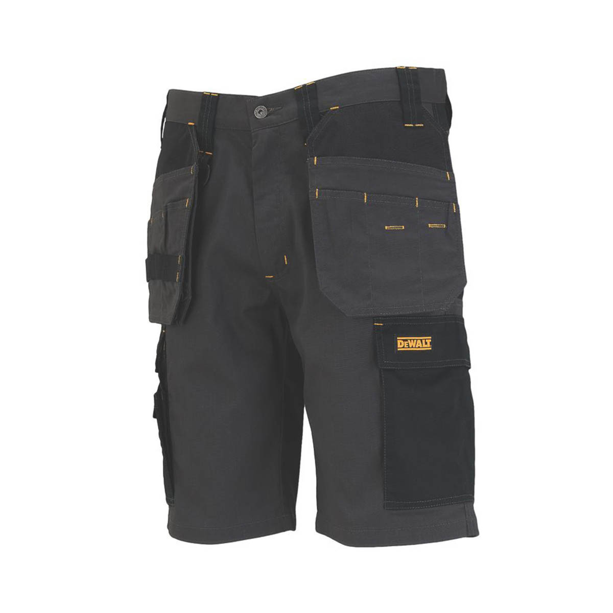 DeWalt Work Shorts Mens Regular Fit Grey Black Multi Pocket Cargo Workwear 34"W - Image 3