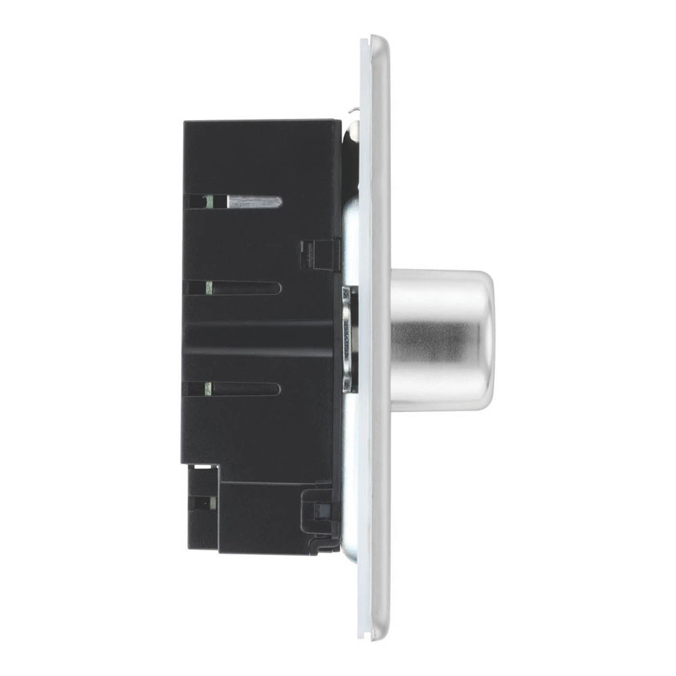 LAP LED Dimmer Light Switch 2-Gang 2-Way Brushed Steel Rotary Screwless - Image 4