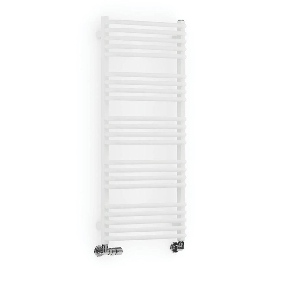 Terma Towel Rail Radiator White Curved Bathroom Warmer Ladder (H)114x(W)50cm - Image 1