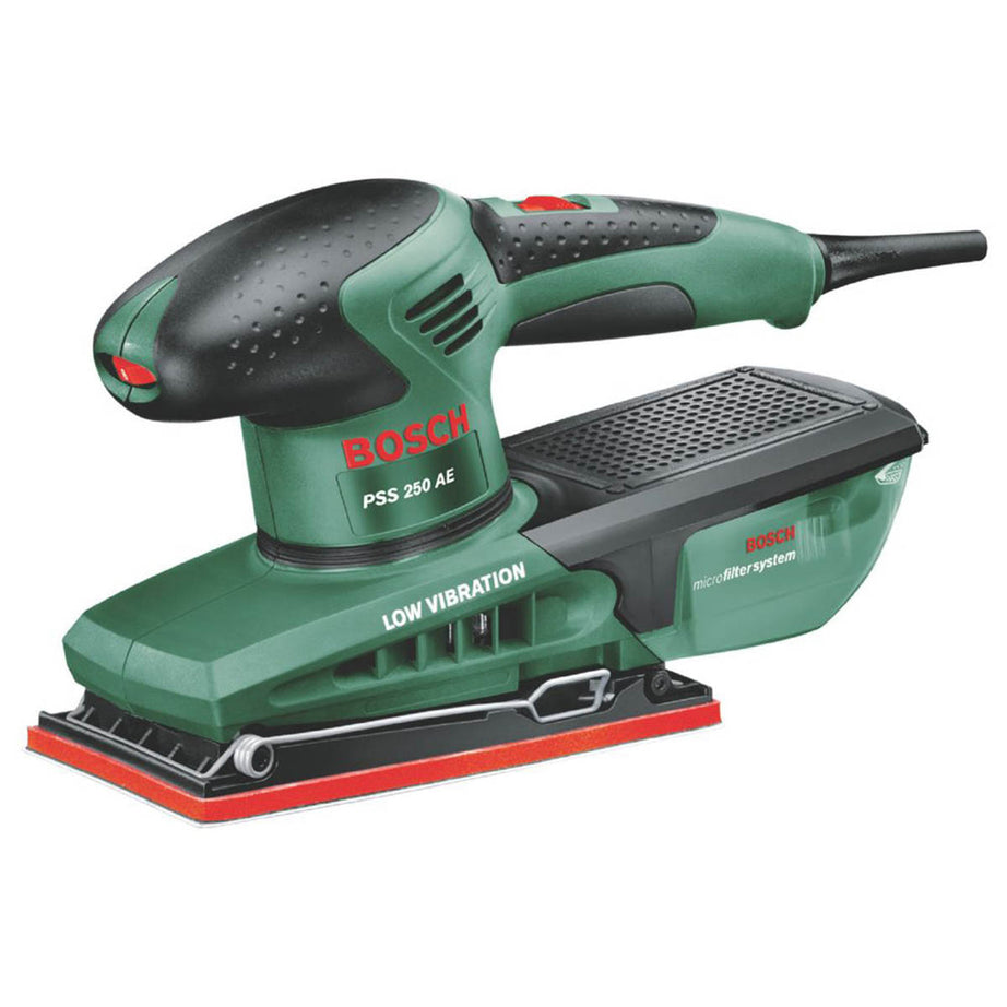 Bosch Orbital Sander Electric PSS250AE Ergonomic 92mm Variable Speed 250W - Image 1
