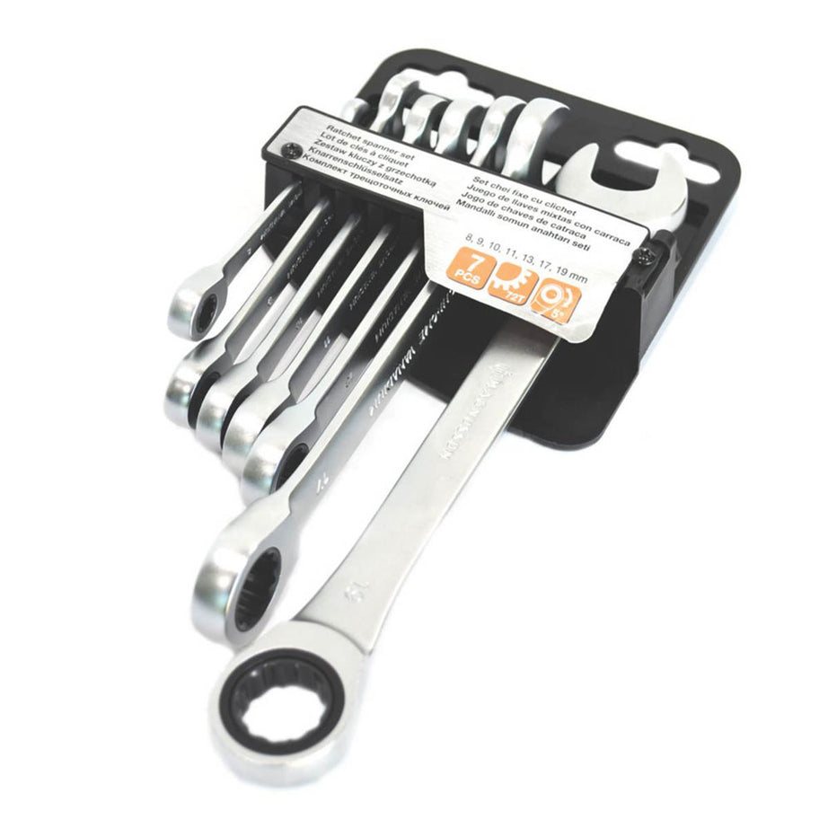 Magnusson Ratchet Spanner Set W018-5 Twin Ended Metric Hardened Tool Pack Of 7 - Image 2