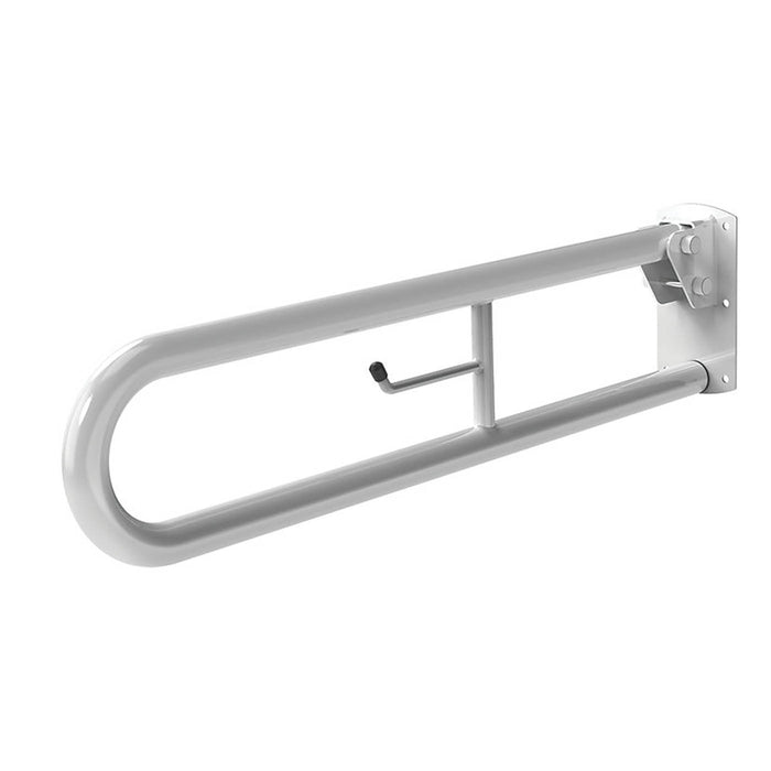 Nymas Lift & Lock Hinged Support Rail White Wall Mounted Bathroom 800x200x35mm - Image 1