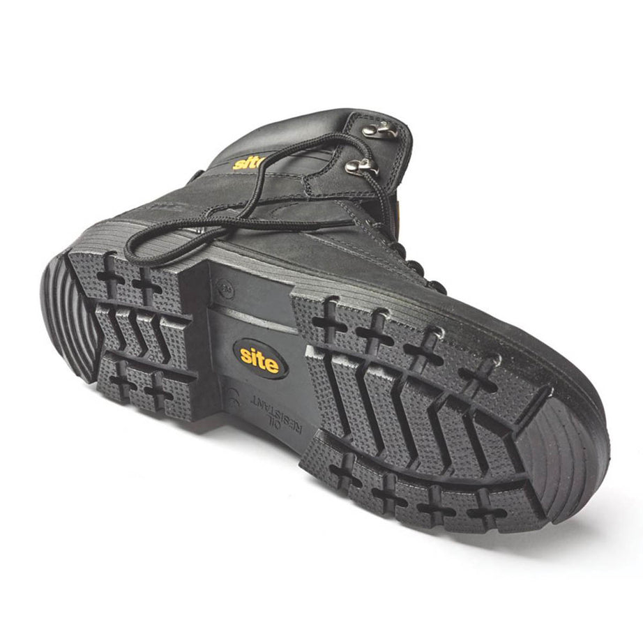 Site Safety Boots Leather Black Wide Fit Steel Toe Cap Lightweight Size 11 - Image 3