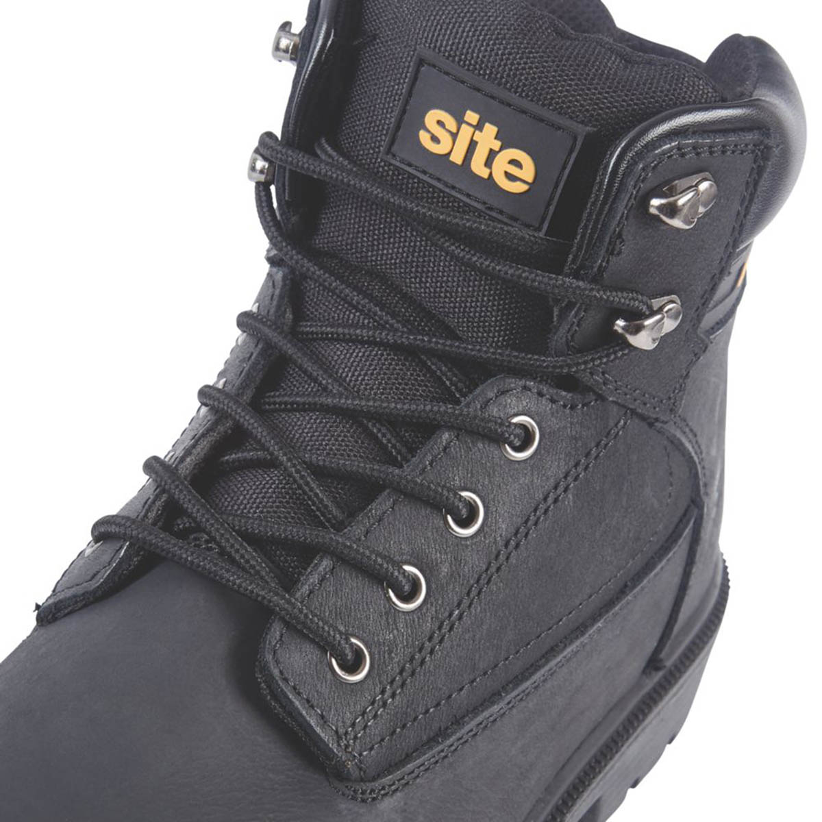 Site Safety Boots Leather Black Wide Fit Steel Toe Cap Lightweight Size 11 - Image 4