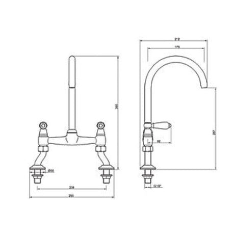 Swirl Kitchen Sink Tap Mixer Chrome Dual Lever Brass Swivel Spout Modern Faucet - Image 2