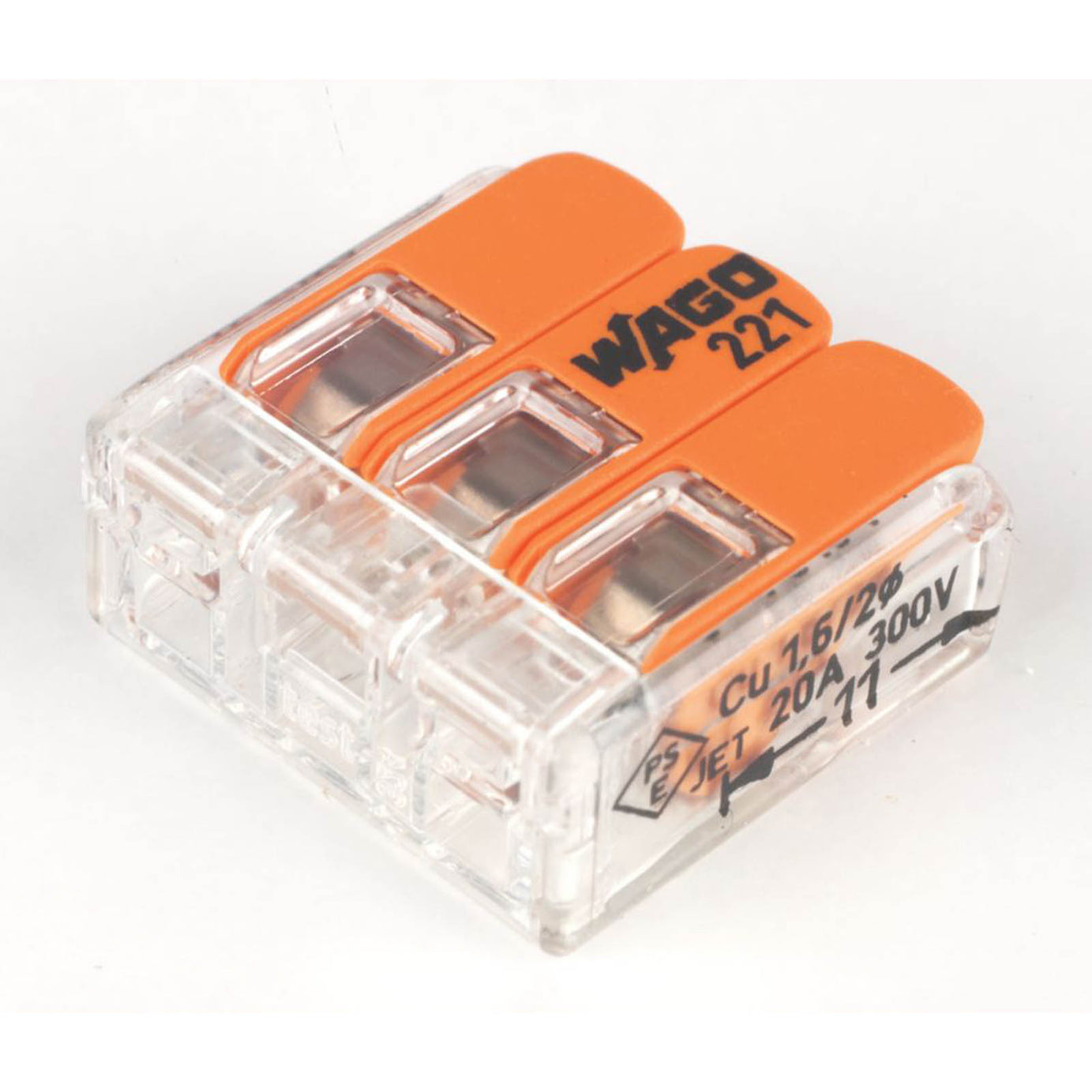 Wago  32A 3-Way Lever Connector 50 Pack - Image 1