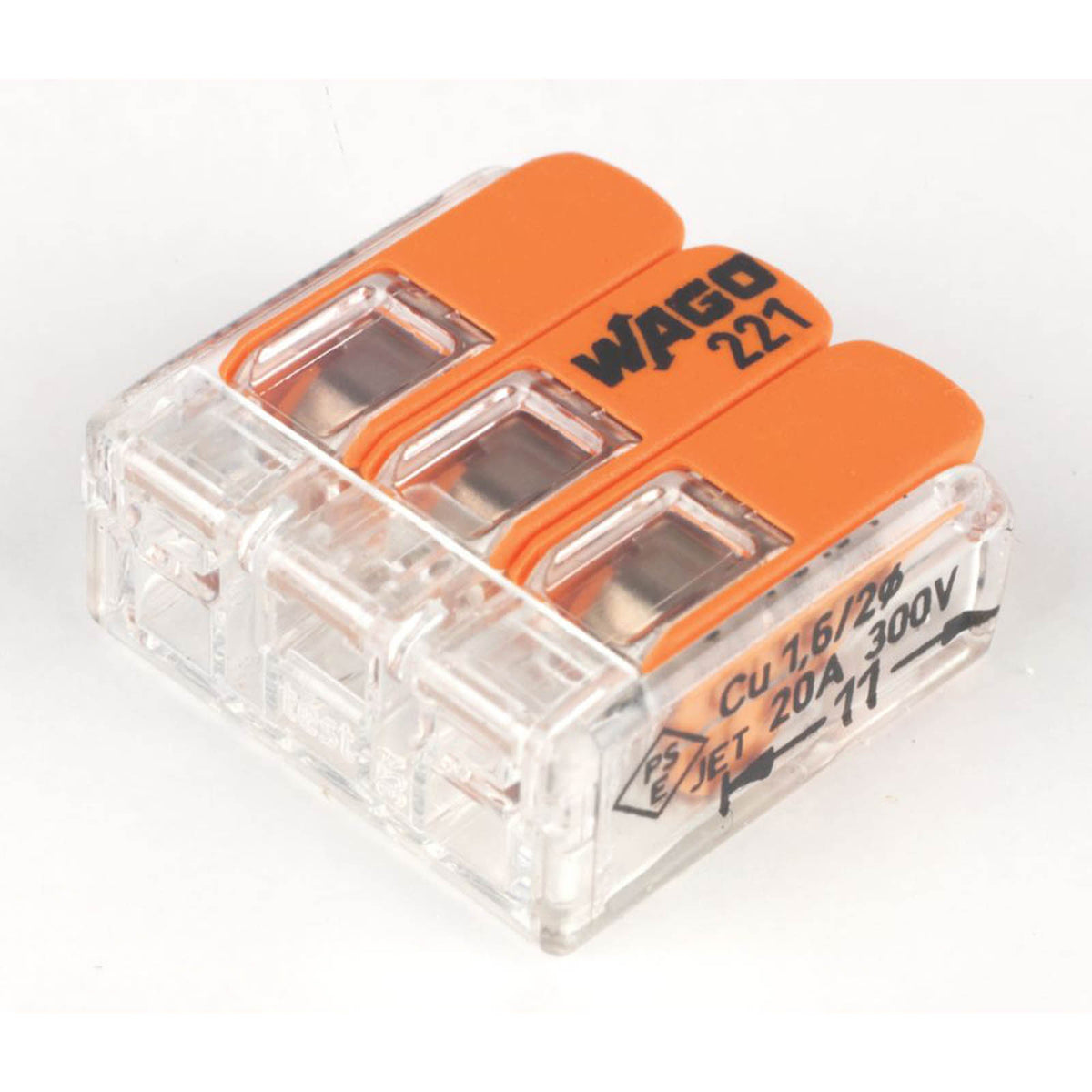 Wago  32A 3-Way Lever Connector 50 Pack - Image 1