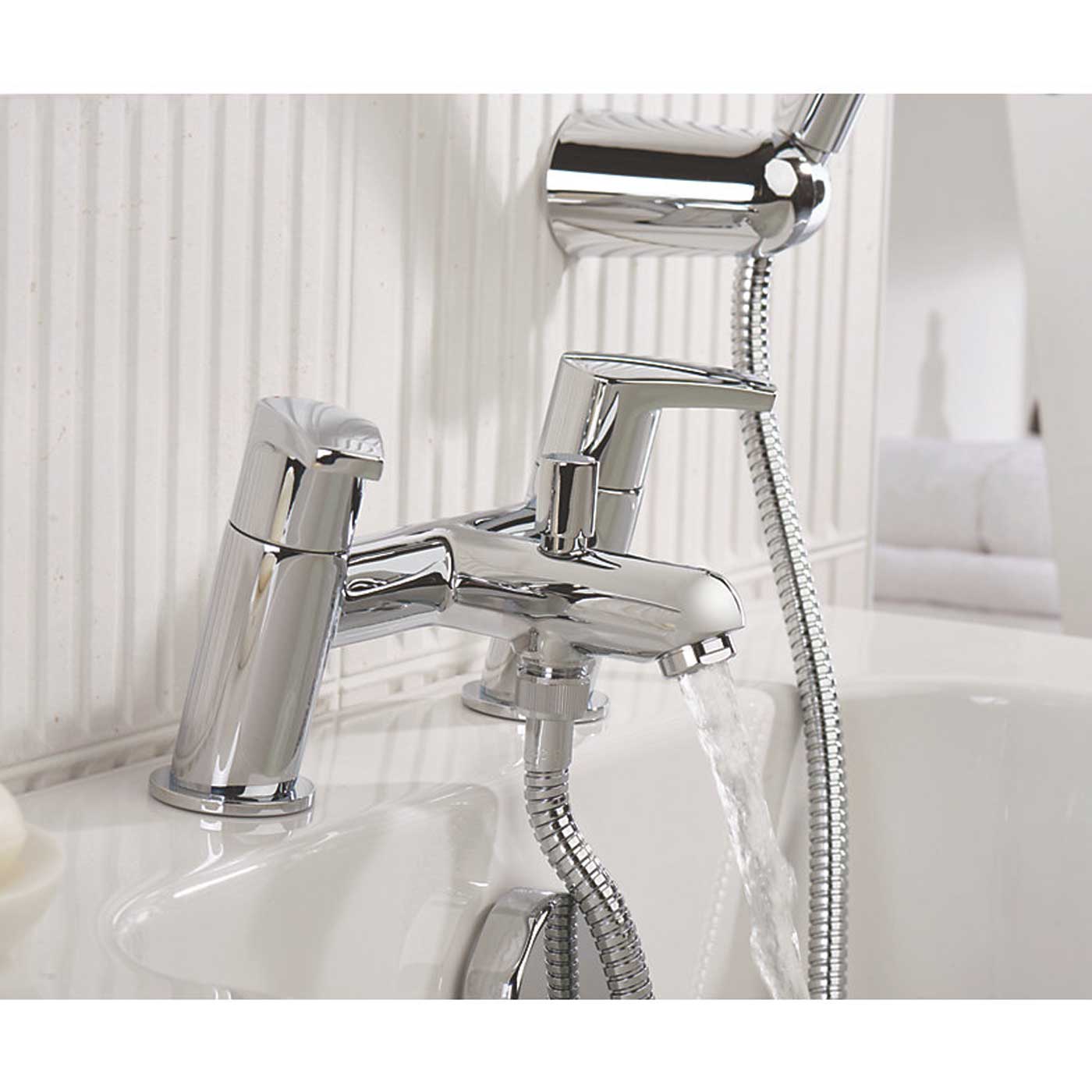 Bristan Bath Filler Tap Shower Mixer Chrome Dual Lever Brass Bathroom Modern - Image 3