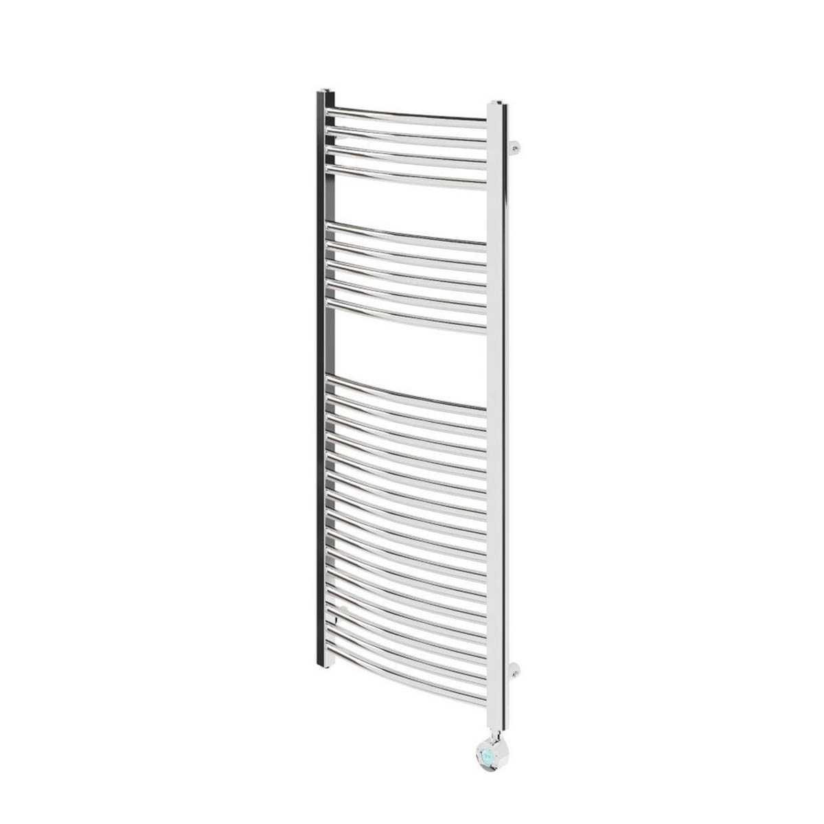 Flomasta Towel Radiator Electric Chrome Gloss Curved 1200mm x 500mm 1024BTU - Image 1