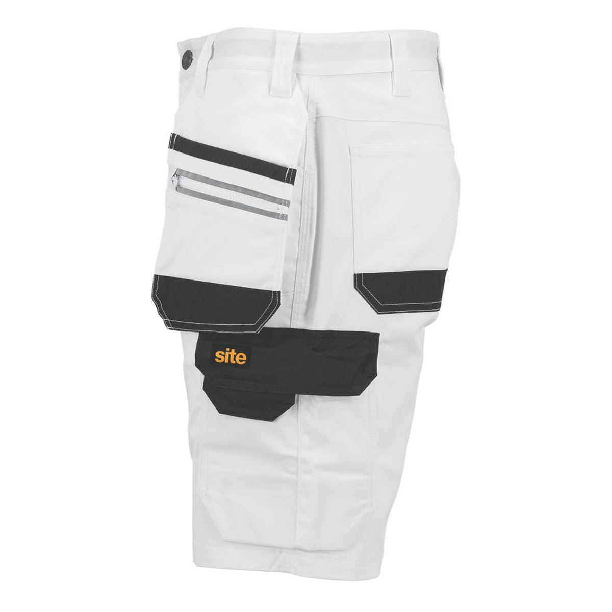Site Mens Work Shorts Cargo White Grey Breathable Multi Pockets Holster 34" W - Image 5