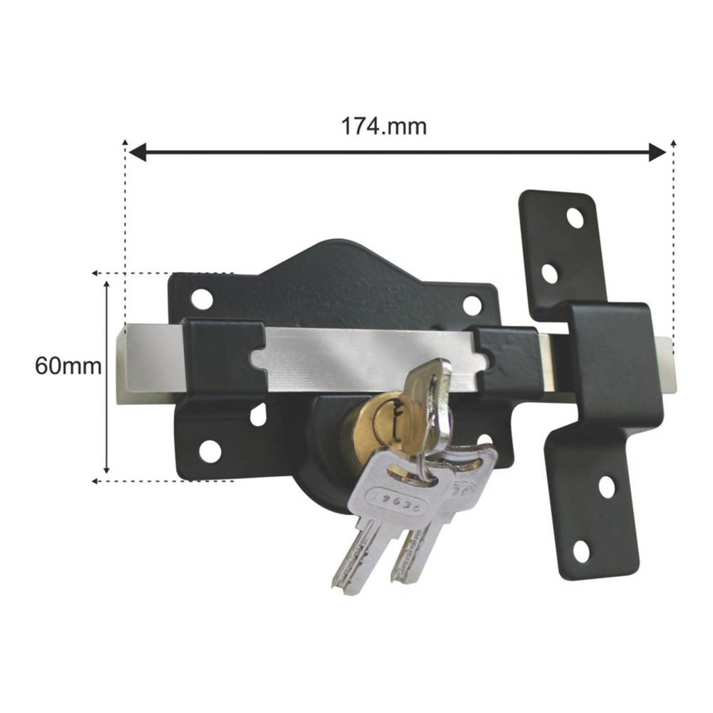 Smith & Locke Gate Bolt Black 130mm - Image 4