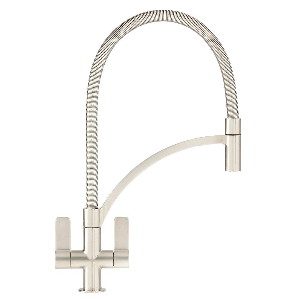 Franke Kitchen Tap Mono Mixer Pull Out Brushed Steel Dual Lever Swivel Spout - Image 1