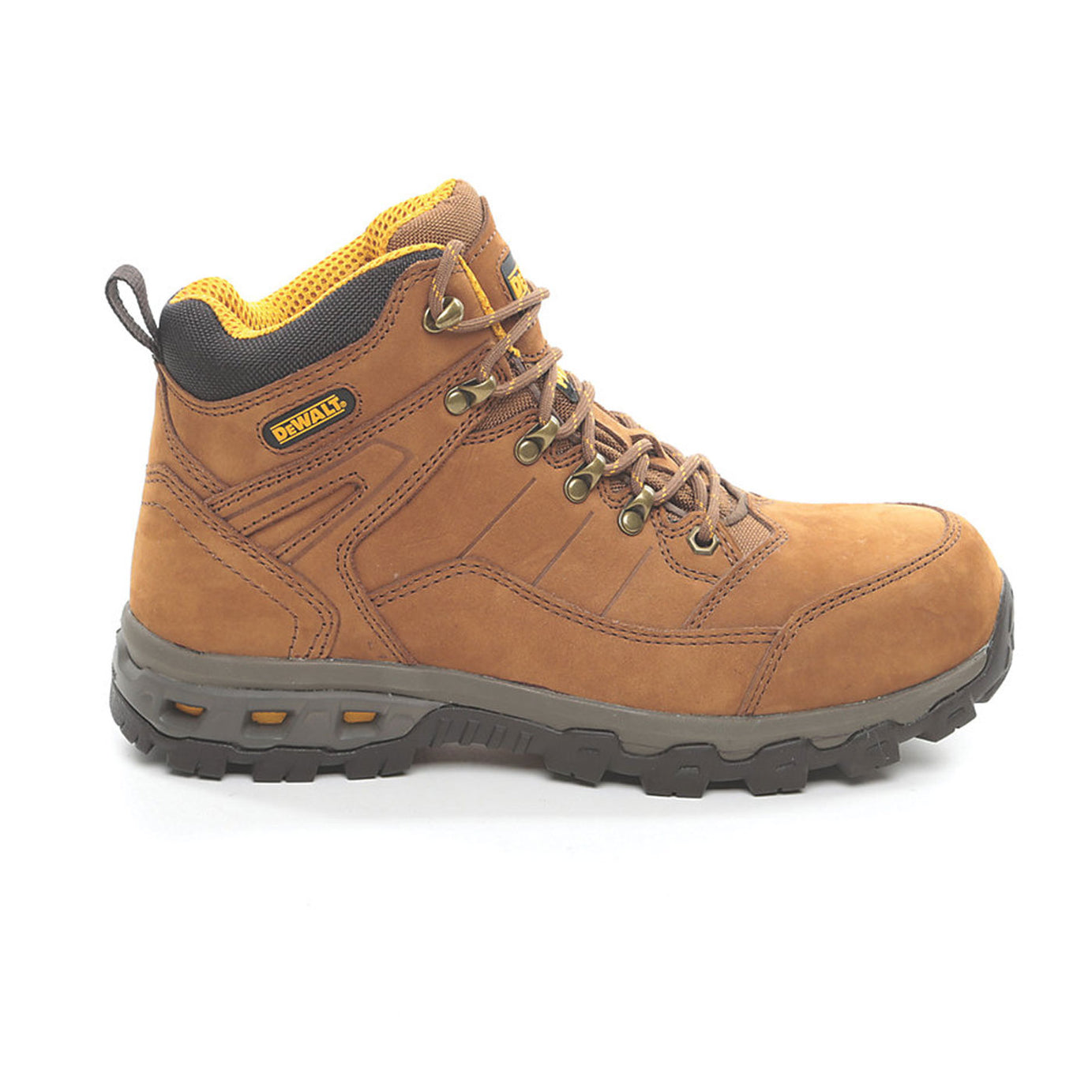 DeWalt Safety Boots Mens Wide Fit Brown Leather Work Shoes Aluminium Toe Size 9 - Image 2