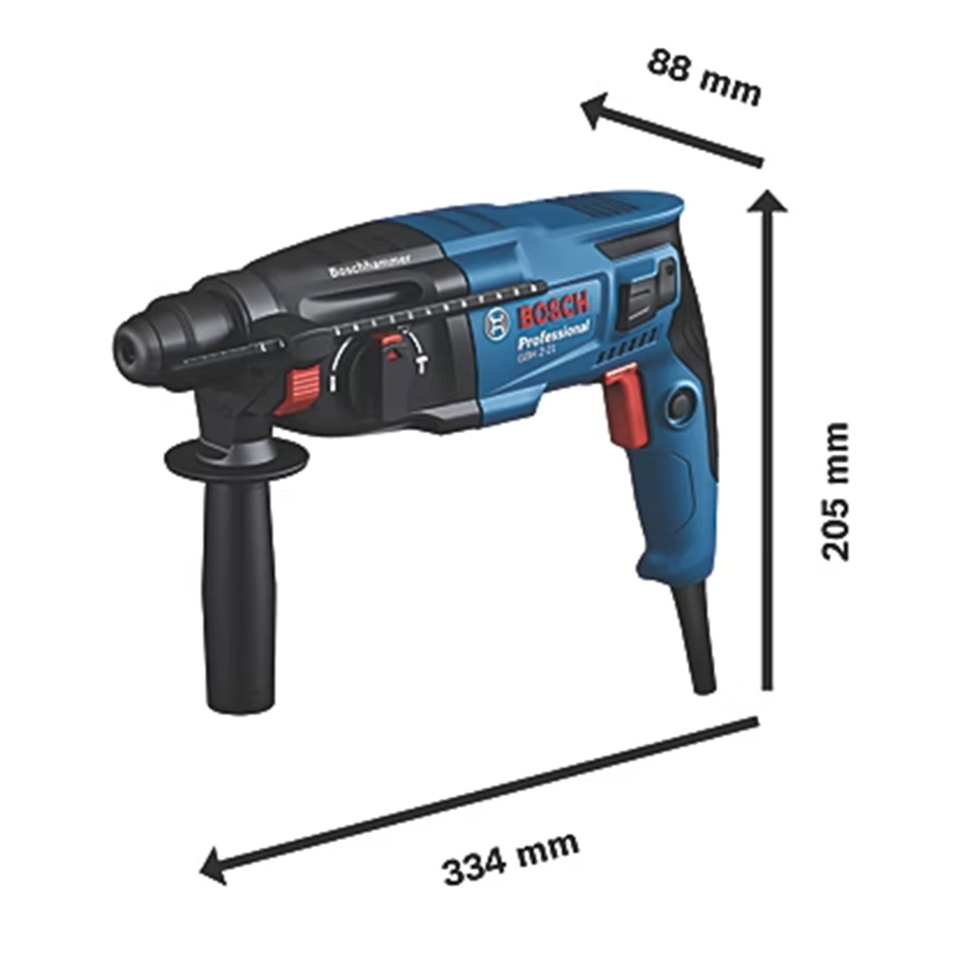 Bosch SDS Hammer Drill GBH 2-21 Electric Variable Speed Heavy Duty Compact 720W - Image 4