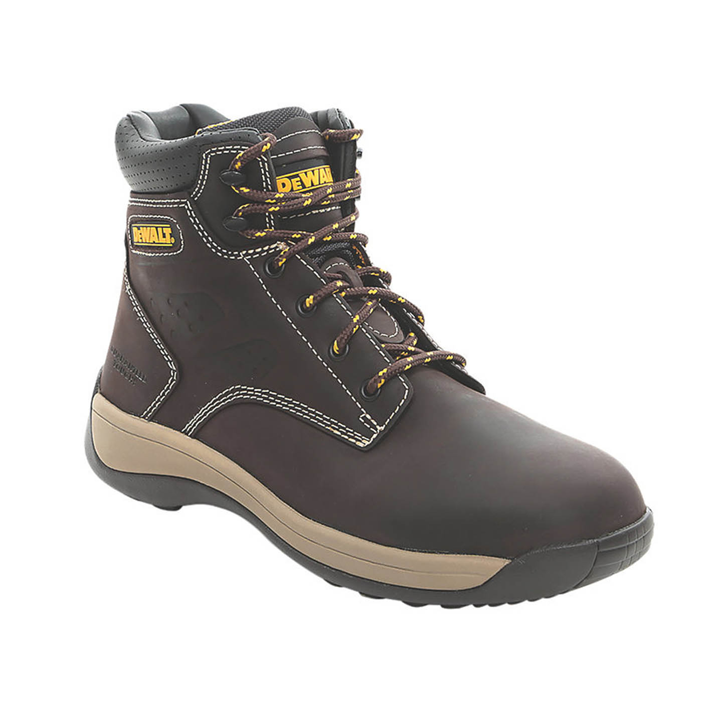 DeWalt Safety Boots Mens Standard Fit Brown Leather Steel Toe Work Shoes Size 9 - Image 1