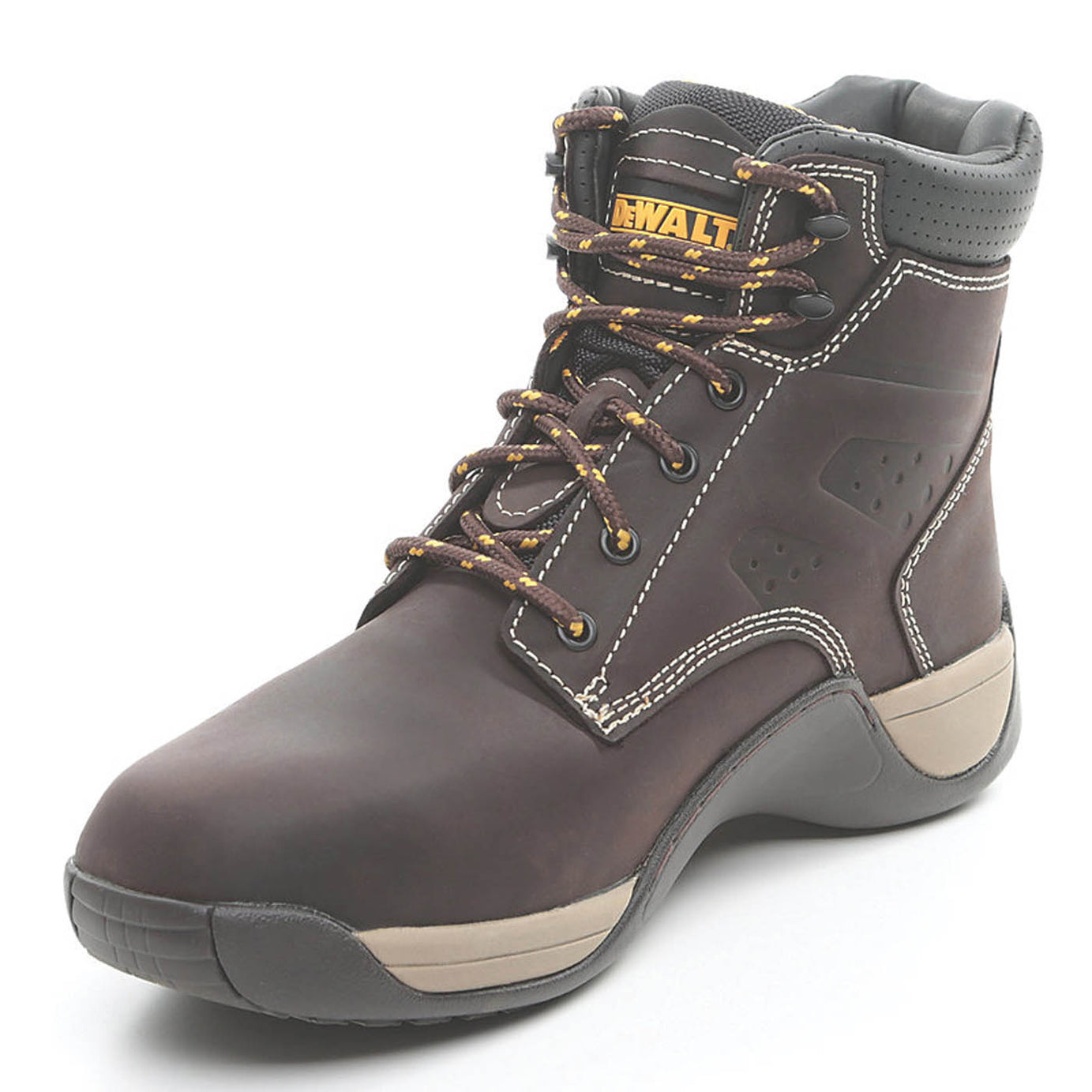 DeWalt Safety Boots Mens Standard Fit Brown Leather Steel Toe Work Shoes Size 9 - Image 4