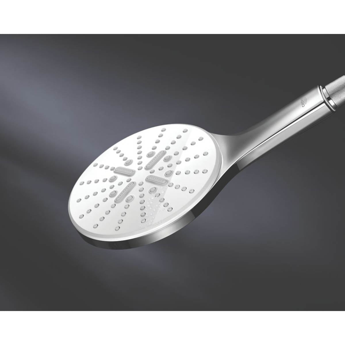 Grohe Shower Head Round Rainshower SmartActive Handset Chrome White 150 x 187mm - Image 4