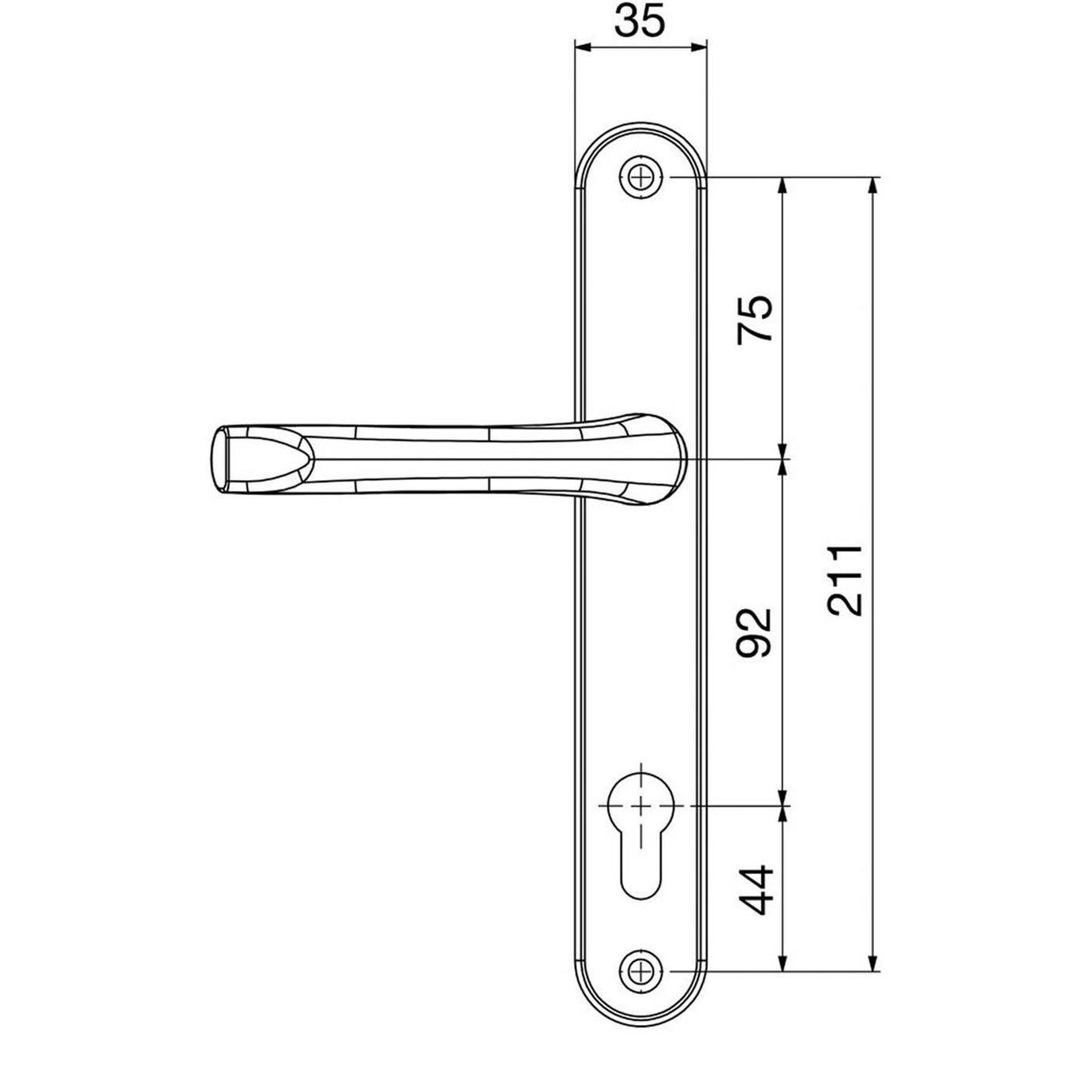 Mila Door Handle External Enhanced Security Polished Chrome Euro Lock Pair - Image 5