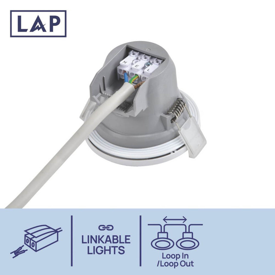 LAP Downlights Integrated LED Variable White Plastic White Dimmable 10 Pack - Image 4