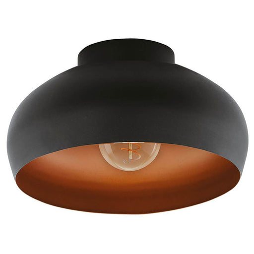 Ceiling Light Black/Copper Modern Domed Metal Lampshade Semi-Flush Indoor - Image 1