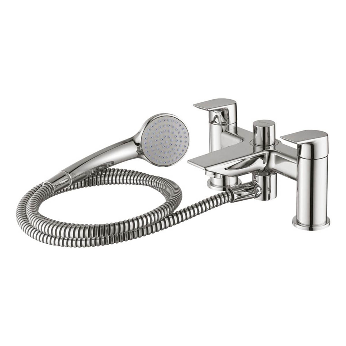 Bath Filler Tap Mixer With Hand Held Set Chrome Double Lever Round Head Bathroom - Image 1