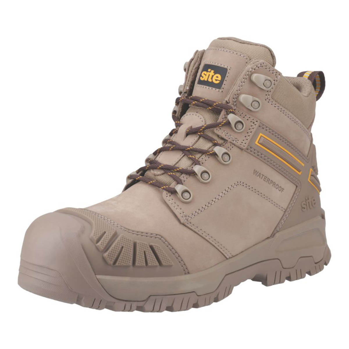 Site Safety Boots Mens Standard Fit Natural Waterproof Shoes Steel Toe Size 12 - Image 1