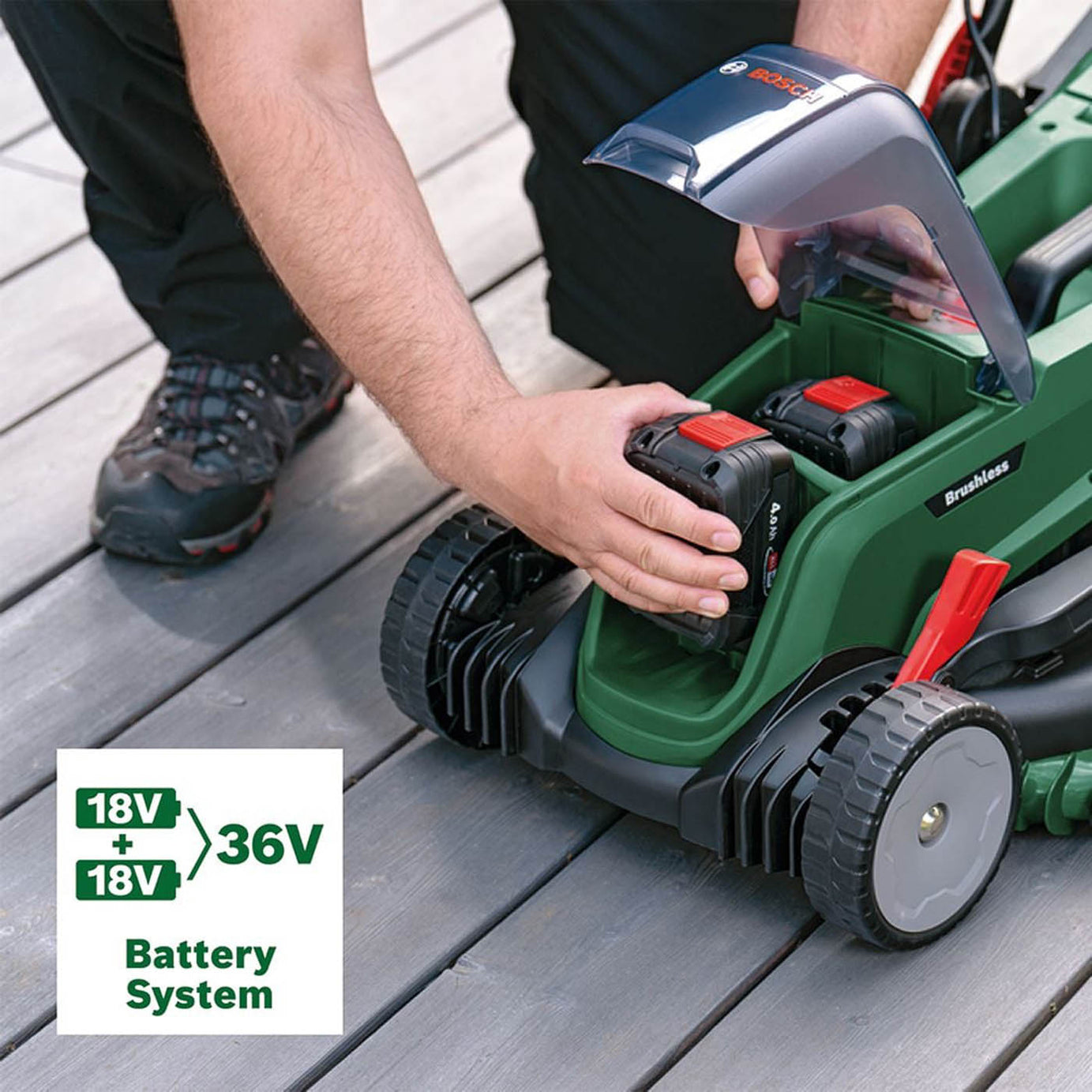 Bosch Lawn Mower UniversalRotak 2x18V-37-550 Cordless Powerful 36V Body Only - Image 4