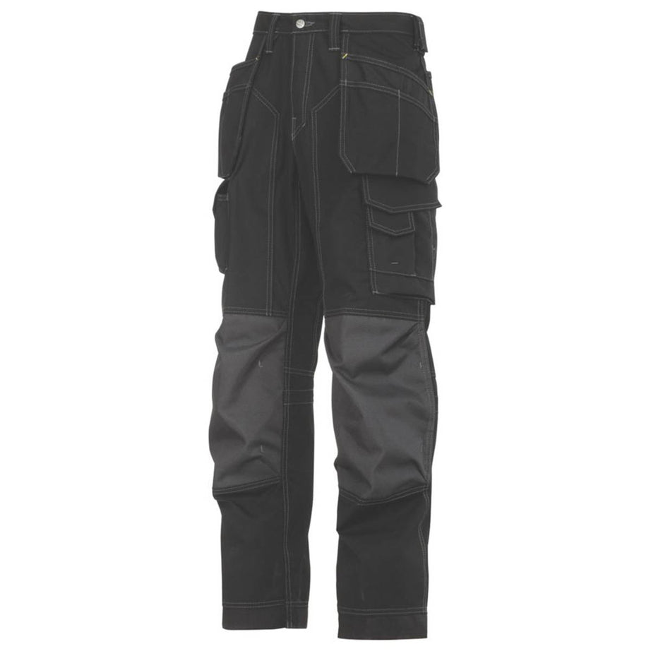 Snickers Rip-Stop Trousers Grey / Black 31" W 32" L - Image 1
