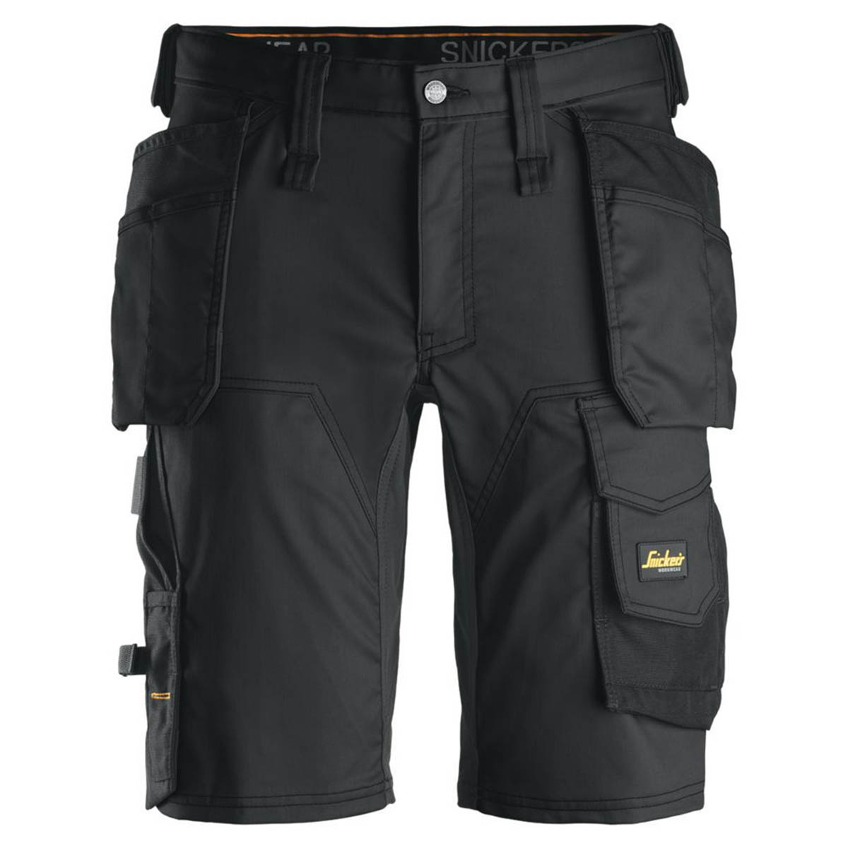 Snickers Work Shorts 16 Pockets Black 6141 Slim Fit Stretch Breathable 33" W - Image 1