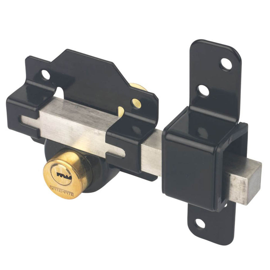 GateMate Double Lock Long Throw Stainless Steel Black Durable 50mm 154mm - Image 1