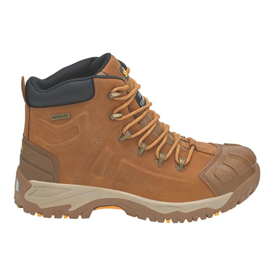 Site Mens Safety Boots Tan Waterproof Steel Toe Cap Ankle Lace Up Size 10 - Image 2