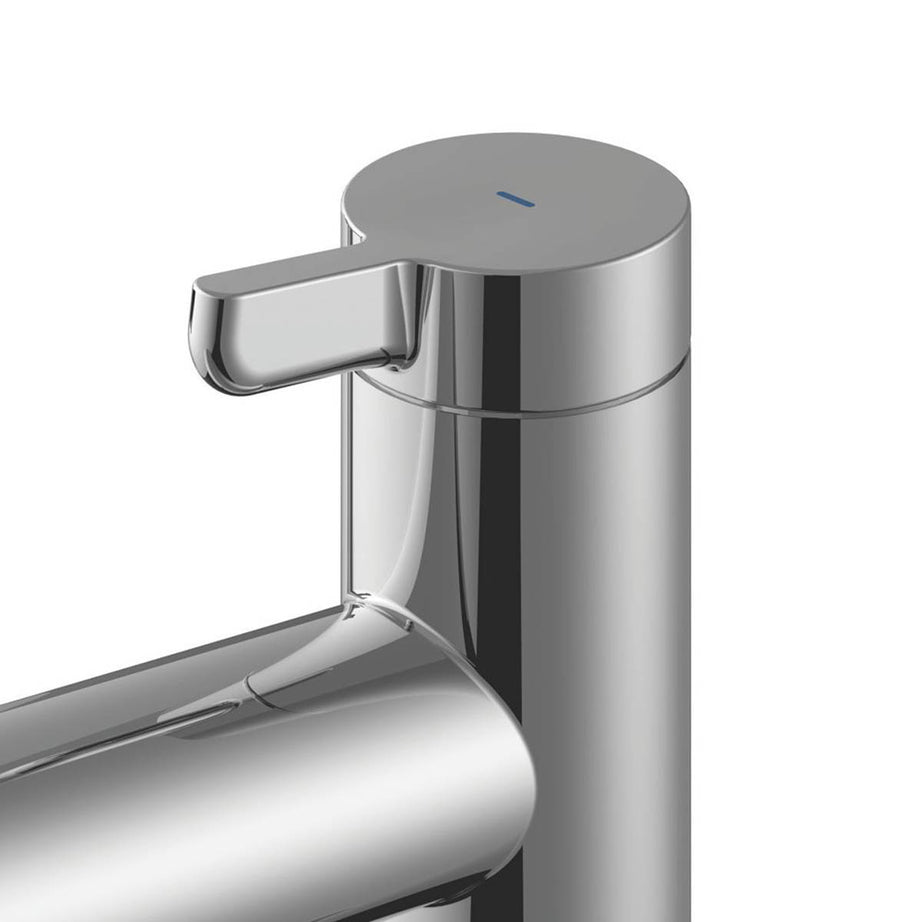 Swirl Bathroom Basin Pillar Taps Chrome Lever 1/4 Turn Operation Hot Cold Pair - Image 3