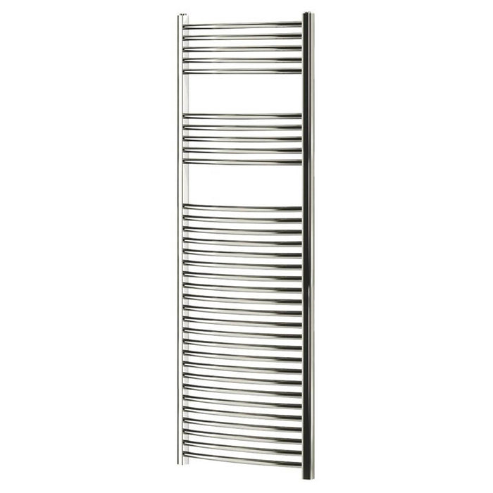 Blyss Curved Bathroom Towel Radiator Silver Chrome Mild Steel 1600 x 600mm 554W - Image 1