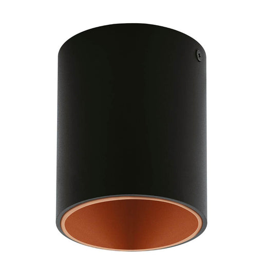 LED Ceiling Light Black Copper Cylinder Modern Minimalist Warm White Bedroom - Image 1