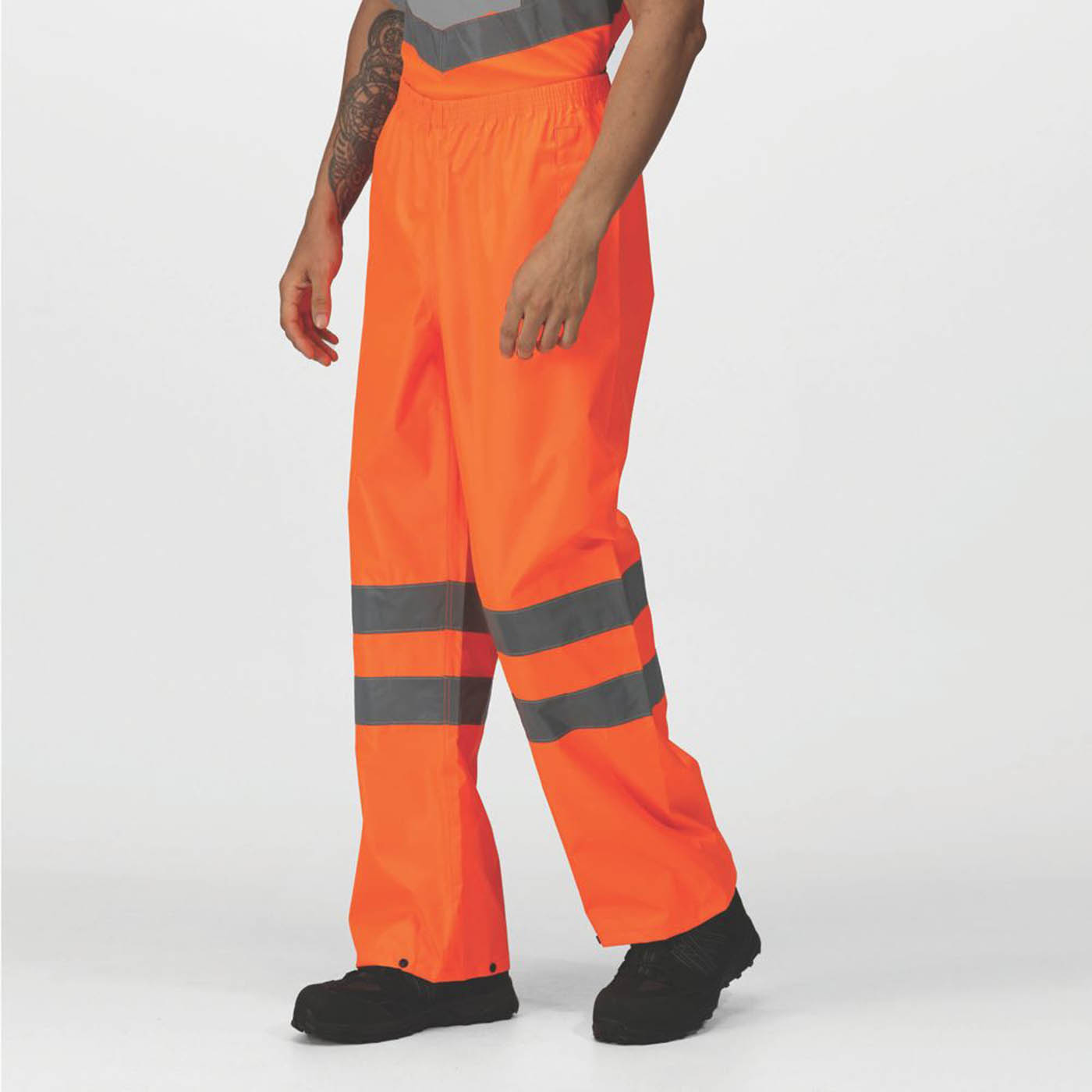 Regatta Hi Vis Trousers Mens Orange Waterproof Elasticated Waist 2XL 44W 32L - Image 3