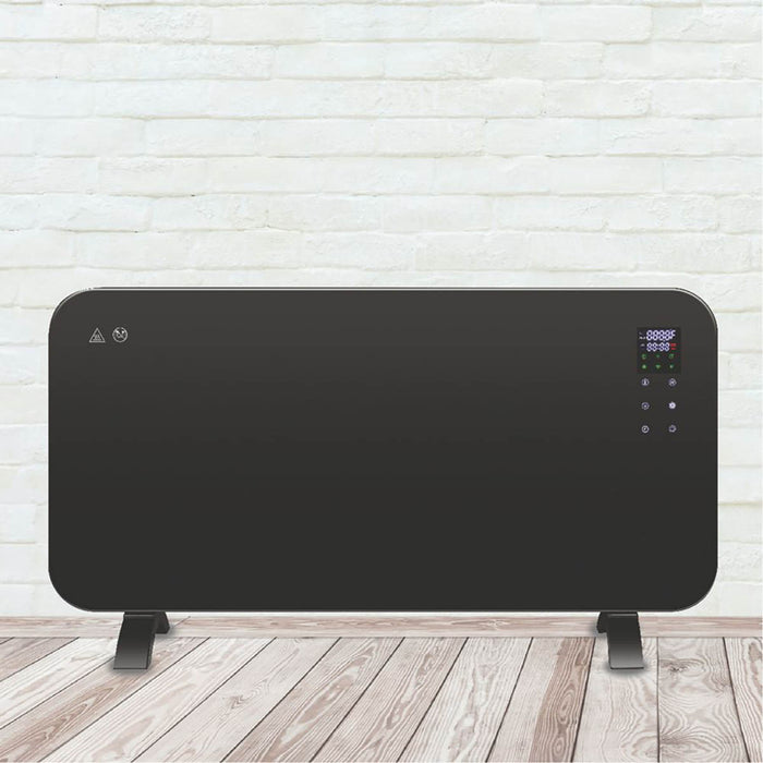 Smart Heater Glass Panel Freestanding or Wall-Mounted Smart Wi-Fi Black 2kW - Image 2