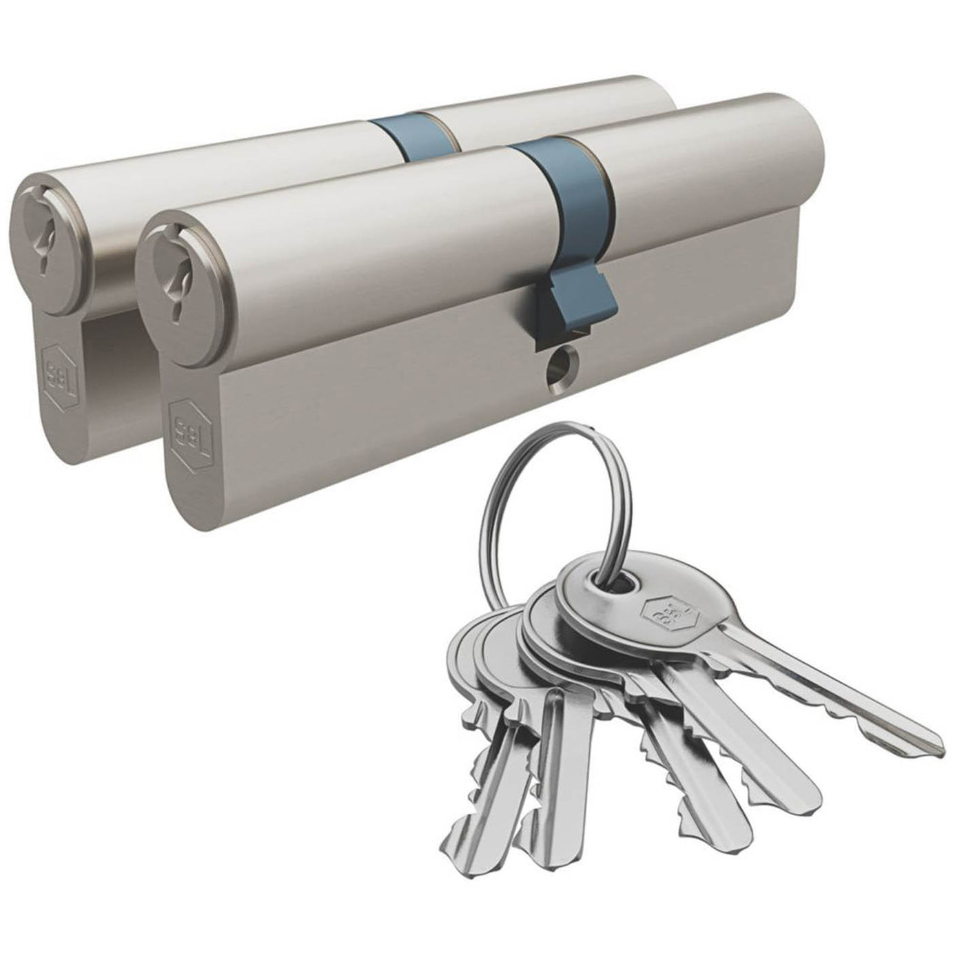 Smith & Locke Euro Double Cylinder Locks 1 Star 6-Pin 100mm Satin Nickel 2 Pack - Image 1