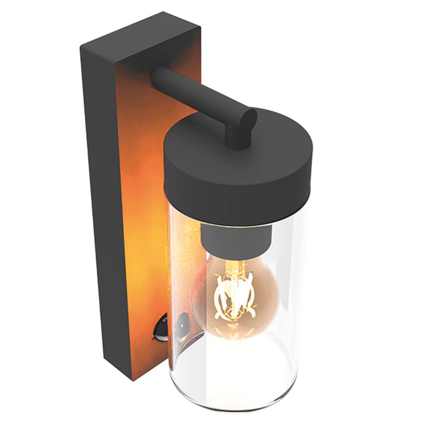 Calex Perugia Outdoor Wall light With PIR Sensor Black - Image 2