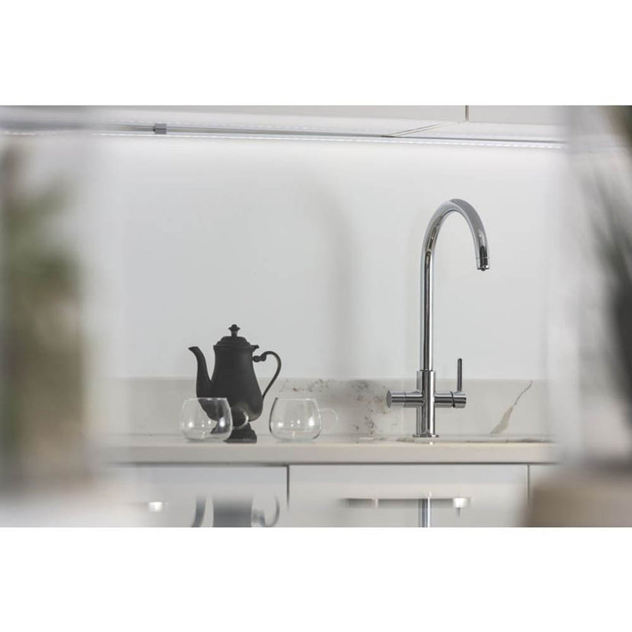 Kitchen Filter Tap Mixer 3 Way Single Lever Chrome Swan Neck Spout Faucet - Image 2